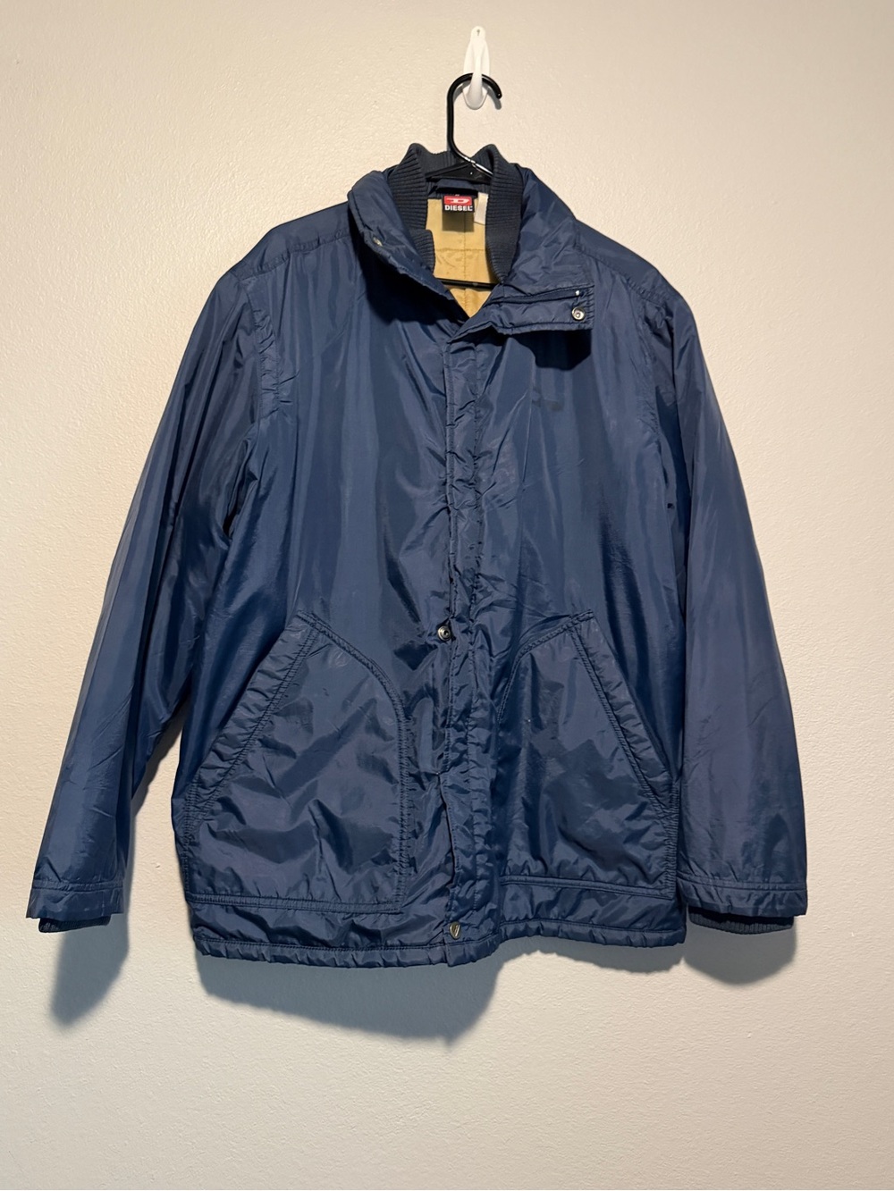 Vtg Diesel Men’s Blue Full Zip Snap Front Jacket Collar Pockets Size M READ DESC